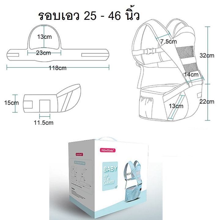 เป้อุ้มเด็กมีที่รองนั่ง-แยกใช้งานได้-อุ้มได้-6-ท่า-รับน้ำหนักได้-30-กิโลกรัม