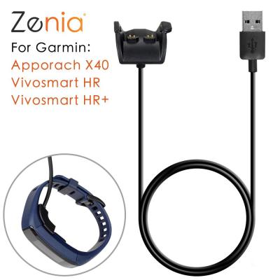 Zenia 1 ม. สายชาร์จ USB สำหรับ Garmin Vivosmart HR/HR +, Approach X40, แหล่งจ่ายไฟแท่นชาร์จการถ่ายโอนข้อมูลอะแดปเตอร์สายไฟอะแดปเตอร์สายนาฬิกาสปอร์ตสมาร์ทอุปกรณ์เสริม