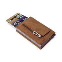 2023 Fashion Smart Wallet Vintage PU Leather Coin Purses Magnetic Closing Card Holder Casual Money Bag RFID Blocking Card Wallet