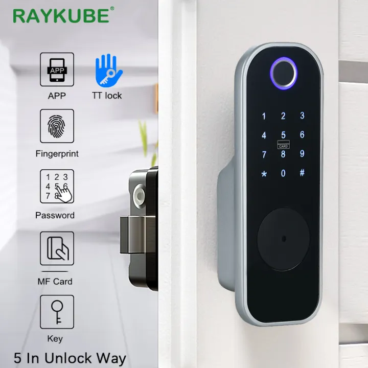 Raykube Smart Fingerprint Door Lock Electronic Digital Password Ttlock App Mobile Control To 8487