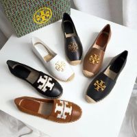 2023 new Tory Burch   leather material fashion comfortable breathable fisherman shoes casual flat shoes