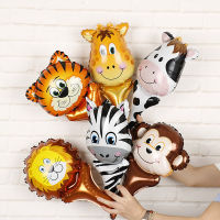 6 ชิ้นมือถือสัตว์หัวฟอยล์บอลลูน Tiger Lion Inflatable Air บอลลูนปาร์ตี้ป่าตกแต่งของเล่นเด็กวันเกิด Party Decor-mu xuan trade