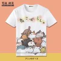 Neko Atsume เสื้อยืด Kemeja Kartun ผู้ชายและผู้หญิงลายแมว2D น่ารักระดับโลก Kaus Anime