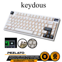 Keydous NJ81 White Moon Brass plate Mechanical keyboard ขนาด 75% (สกรีนไทยไม่มีหัว)