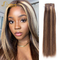 Joedir Hair Double Drawn Brazilian Remy Human Hair Bundles Yaki Straight Hair Weave Color #P6613 Piano Colors Blonde Bundles