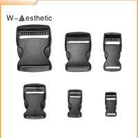 W-AESTHETIC 2/5/10/20/30 pcs 6 ขนาด ฮาร์ดแวร์ Dual ปรับได้ พลาสติกสีดำ หัวเข็มขัดโค้ง อะไหล่เข็มขัดเป้ ล็อคสร้อยข้อมือ Paracord หัวเข็มขัดด้านข้าง