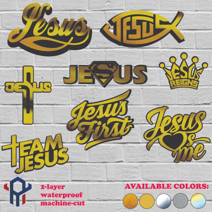 Jesus reigns, Jesus first, Jesus loves me 2-layer waterproof sticker ...