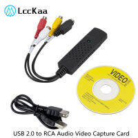 LccKaa USB 2.0ถึง RCA Cable Adapter Converter Audio Video Capture Card Adapter สาย PC สำหรับ DVD VHS Capture อุปกรณ์สตรีมมิ่ง