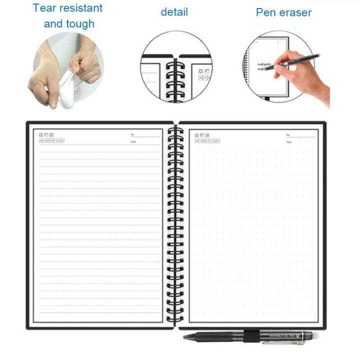 Elfinbook Smart Reusable Erasable Spiral A5 B5 Notebook Paper Notepad