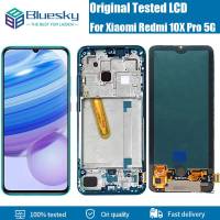 Bluesky 6.57 "ต้นฉบับสำหรับ Xiaomi Redmi 10X 5G จอแอลซีดี M2004J7BC จอแสดงผลแบบสัมผัสชุดหน้าจอเครื่องแปลงเป็นดิจิทัลสำหรับ Redmi 10X Pro 5G จอแอลซีดีพร้อมกรอบ