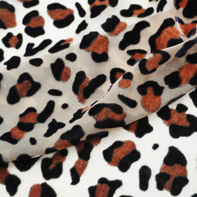 แฟชั่นเสือดาวเผาออกผ้ากำมะหยี่สำหรับการแต่งกายชื่อของแอฟริกันเนื้อเยื่อคมนาคม por เมจักรเย็บผ้า Toul