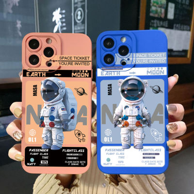 เคสสำหรับ Xiaomi โทรศัพท์ M3 POCO M4 M5 X3 X4 X5 Pro 5G C40 C55 NASA น่ารักฝาครอบขอบสี่เหลี่ยมฝาครอบป้องกันแบบเต็ม