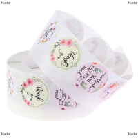 Kada 500PCS/ROLL round Floral ขอขอบคุณสติ๊กเกอร์สำหรับฉลากซีลแพคเกจ