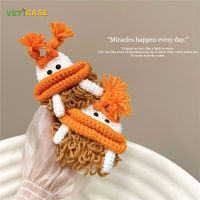 Cute Big Mouth Handmade Knitted Doll Earphone Case with Bracelet for Apple AirPods Pro Gen 1 2 3 Pro Pro2 New Soft Earphone Cover Headphone Air Pod Casing Protective AirPod Wireless Earbuds Cases Orange