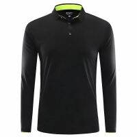 {High-end clothing} เสื้อกอล์ฟผู้ชายทรงพอดีตัวแห้งเสื้อโปโลแขนสั้นกีฬาลำลองมีปกเสื้อแขนยาวฟิตเนสเทนนิส