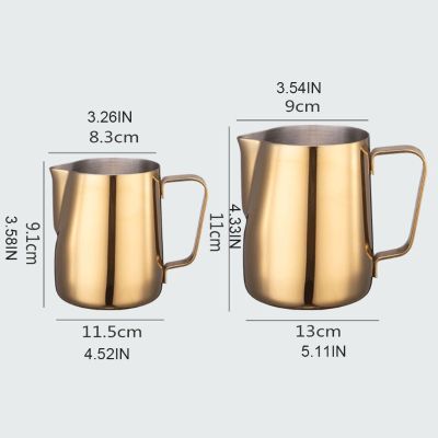 Milk Frothing Pitchers Coffee Steaming Pitchers 350600ml Stainless Steel Jugs for Espresso Cappuccino and Frothing Milk