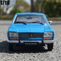 โมเดลรถอัลลอยยานพาหนะดายแคสโลหะ504 Peugeot 1975สำหรับเป็นของขวัญของเด็กผู้ชายกล่องดั้งเดิมคอลเลกชัน Gratis Ongkir