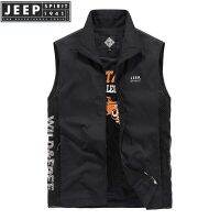 CODTheresa Finger JEEP SPIRIT 1941 ESTD Mens Summer Tactical Vest With Pockets - Size M-4XL