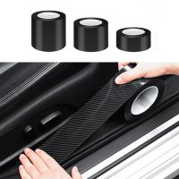 5M 5D Carbon Fiber Car Sticker Paste Protector Strip Auto Door Sill Side Mirror Anti Scratch Tape Waterproof Protect Film Black