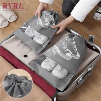 1pc Portable Drawstring Bag For Shoes Storage Non-woven Waterproof Dustproof Tranparent Travel Bag Household Storage Supplies