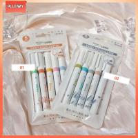 PLLEWY 5PCS ความเงางามสูง ไฮไลท์แวววาว พลาสติกทำจากพลาสติก เงาสีสันสดใส ปากกามาร์กเกอร์ สร้างสรรค์และสร้างสรรค์ ปากกาฟลูออเรสเซนต์ ของขวัญสำหรับนักเรียน