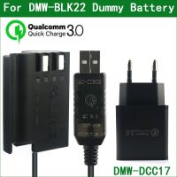 QC3.0 DMW-BLK22 DMW BLK22 DMW-DCC17 Dummy Battery Power Bank USB Cable For Panansonic Lumix DC-S5 DC-S5K