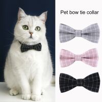 Pet Bow Collar Plaid Pattern Elegant Party Dress Up Small Dogs Neck Accessories Cat Collar For Wedding Party