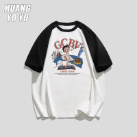 HUANGYOYO เสื้อยืดการ์ตูนอนิเมะแขนสั้นของผู้หญิง