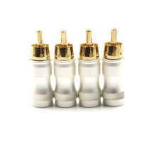 Vegoo ของขวัญคริสต์มาส4ชิ้นปลั๊กตัวผู้ RCA Goldplated สายออดิโอ HIFI อะแดปเตอร์ขั้วต่อเสียงวิดีโอ