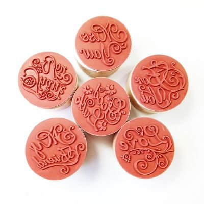 ✥☑✿ 1Pcs/lot Vintage Wishes Round Wooden Rubber Stamps DIY Decoration Craft Gift