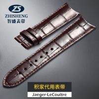 Zhisheng สายนาฬิกาหนังแท้ผู้ชายอุปกรณ์เสริมเข็มขัดสำหรับ Jaeger-LeCoultre สายนาฬิกา Dating Clown Master Flip Series