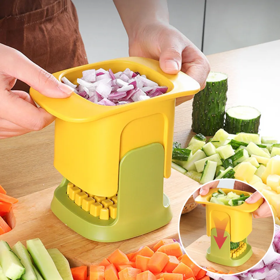 French Fry Cutter Natural Cut Rapid Slicer Vegetable Dicer Potato Tool Food  Dicer Veggie Dicer Chopper Veg Chopper White