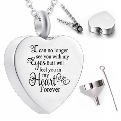 Cremation jewelry for ashes pendant necklace Stainless steel silver heart ashes urn necklace keepsake commemorates human