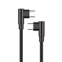 CONISTON 1ชิ้น3A ประเภทยูเอสบีสายข้อมูล C ไปยัง USB C 90องศาอะแดปเตอร์ชาร์จในรถยนต์ข้อศอกคู่ประเภท C สายชาร์จความไวสูงสายชาร์จสายชาร์จ