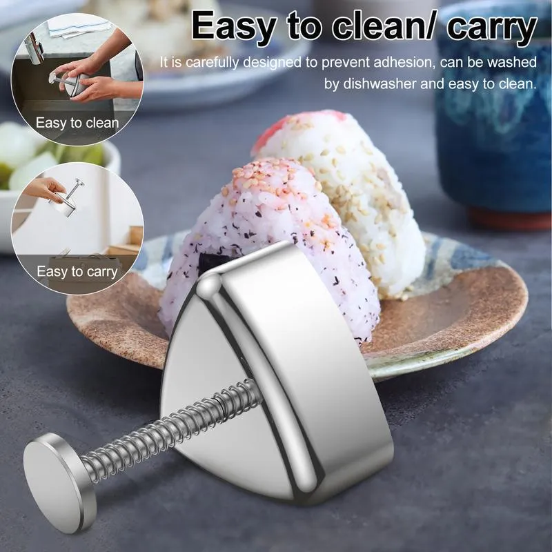 Stainless Steel Rice Balls Mold Sushi Maker Non-Stick Onigiri Mold Easy to  Use