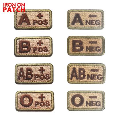 Blood Type  Patches Hook Loop Embroidery Military Tactics Badge For Coat Backpack DIY Sewing Fabric A+POS O-NEG Patches Adhesives Tape