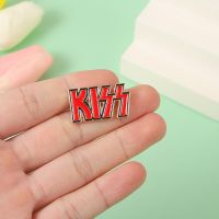 KISS band pin English letters KISS shape brooch Personality bag decoration badge Accessories wholesale Fashion Brooches Pins