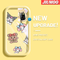 JIUMOO เคสสำหรับ Infinix Smart 5 Smart 6 Smart 7 Hot 10 Lite หมีน้อยน่ารักการ์ตูนและกระต่ายน้อย Softcase น่ารักกรอบเคสใส่ Tpu เคสกันกระแทกกล้อง