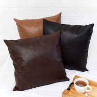 【CW】 Soft Room Faux Leather Pillowcase Cushion Cover Throw Covers