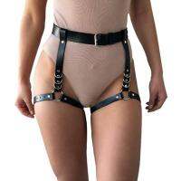 LazaraLife Lady โกธิคพั้งค์ห่วงขาสาย Garter สายรัดโลหะหนัง Dancer Clubwear