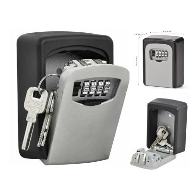 【100%-original】 โทล็อคกล่องกุญแจกลางแจ้งติดผนังรวมรหัสผ่านล็อคซ่อนคีย์กล่องเก็บตู้เซฟรักษาความปลอดภัยสำหรับบ้าน