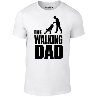 Men T Shirt The Walking Dad Funny Dead Zombie Father Gift Dad Joke Retro