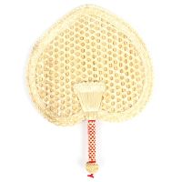 Hand-Woven Retro Fan Hand-Cranked Big Cattail Fan Summer Mosquito Repellent Straw Fan Home Decor