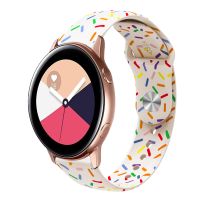 【พร้อมในสต็อก】สายนาฬิกาข้อมือหัวเข็มขัดซิลิโคนจุดสีรุ้งสปอร์ต Galaxy Watch 3 41มม. (สี Starlight) ของ Samsung