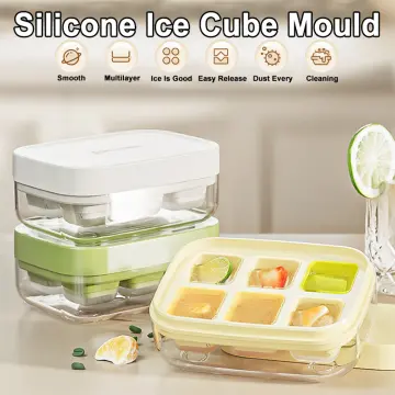 Press Type Ice Cube Tray With Lid, Silicone Ice Maker, Suitable