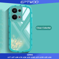 EPTWOO สำหรับ OPPO A17 A57 A78 A58 A96 A76 A36 A16 A16S A15 A15S A55 A54 A74 A95 A16K A16E A92 A52 A53 A31 A5 A9 2020 A12 A12E A5S A3S A7 A39 A83 A37หรูหรานุ่มใสโทรศัพท์กรณีกันชนปกหลัง NA-02