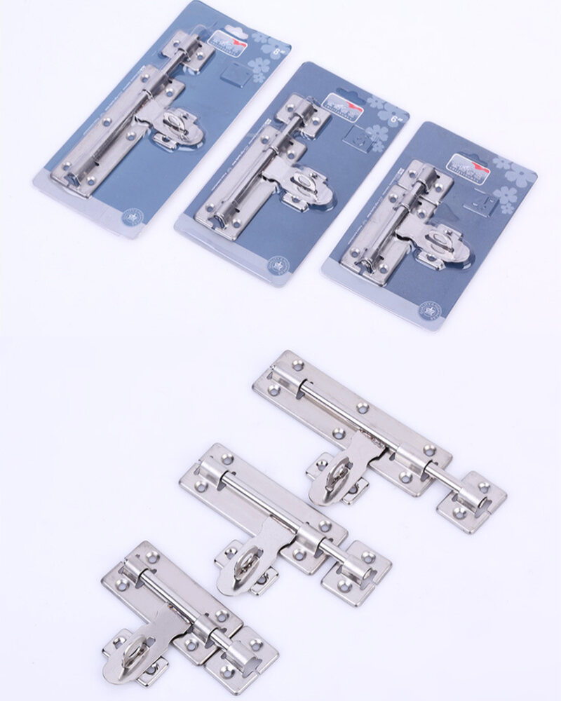 [Sedia Sedia] Kiprun 4/6/8 Inci Perkakasan Kunci Pintu Keluli Tahan Karat Barrel Bolt Selak Padlock Set Set menolak untuk Mengunci Pintu Tetingkap Laci Almari
