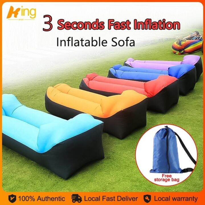 Inflatable Banana Bed With Pillow Folding Portable Outdoor Camping