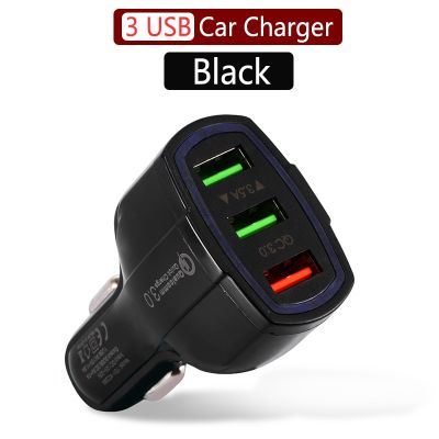 【Sleek】 QC3.0 Quick Charger Car Charger โทรศัพท์ Fast Charging สำหรับ Samsung Xiaomi Huawei Android Charge Adapter แท็บเล็ตข้อมูล Car-Charger