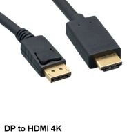 พอร์ตแสดงผล3ฟุต DP 1.2a ตัวผู้เป็น HDMI 1.4b สายเคเบิลตัวผู้28 AWG HD 4K 3D